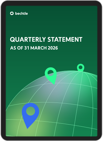 The image shows a tablet with the cover of the PDF quarterly statement. 